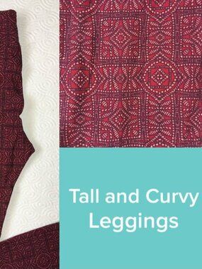 LuLaRoe Women's One Size Leggings Tall & Curvy Size 12-18 Buttery Soft Maroon